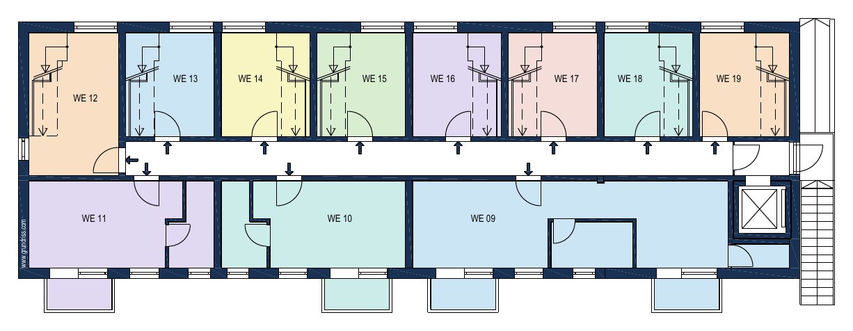 Grundriss Hinterhaus · 1. Obergeschoss im Projekt Timber 29, Wasserturmstraße 17 Garching