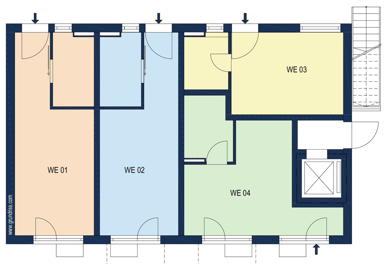 Grundriss Vorderhaus · Erdgeschoss im Projekt Timber 29, Wasserturmstraße 17 Garching